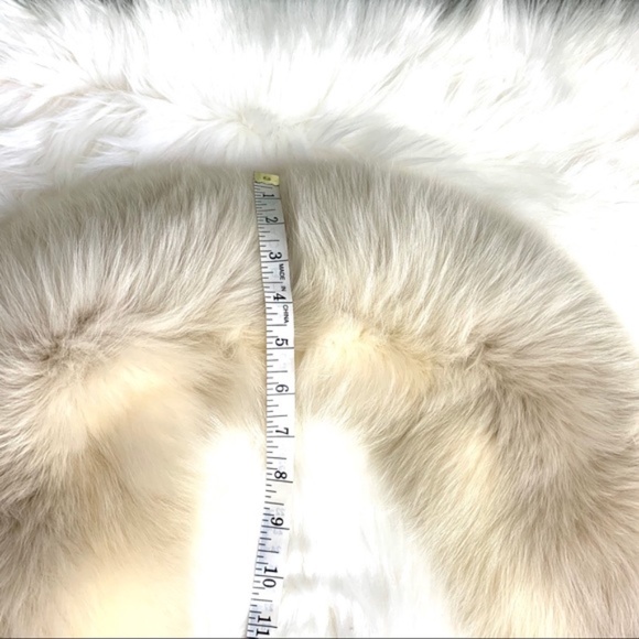 Authentic white fox fur collar wrap scarf style - Picture 7 of 9